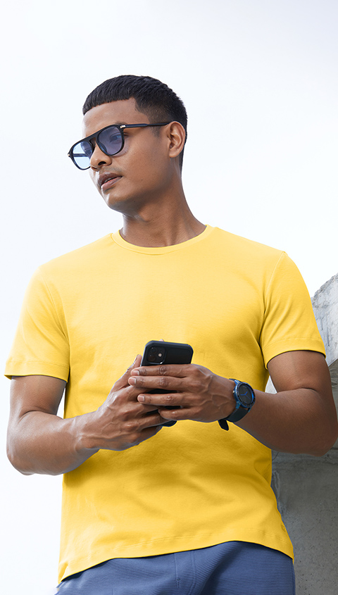 Buy Mens 500 Day T-Shirt Yellow Haze Online | DaMENSCH