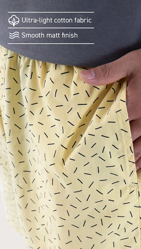 BREEEZE Ultra-light Boxer Shorts Abstract Yellow