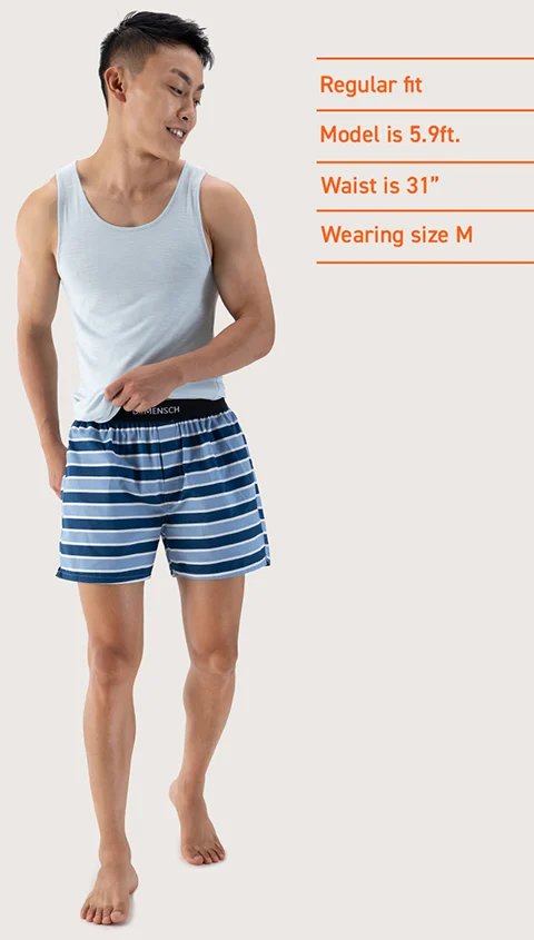 BREEEZE Ultra-light Inner Boxers Tokyo Blue