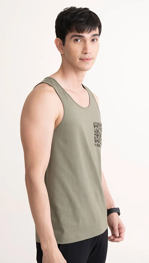 Fluid Casual Tank Tops Camo Olive