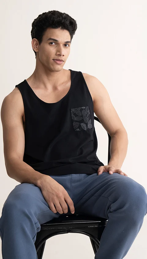 Fluid Casual Tank Tops Old Jet Black