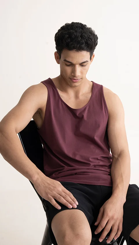 Fluid Casual Tank Tops Sunset Maroon