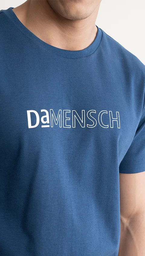 Statement Printed Graphic Tees Denim Blue