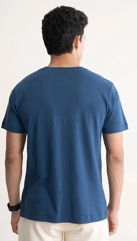 Statement Printed Graphic Tees Denim Blue