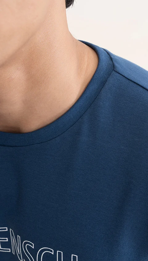 Statement Printed Graphic Tees Denim Blue