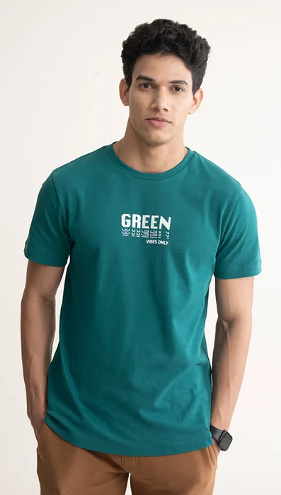 Statement Printed Graphic Tees Graphic- Mountain Green