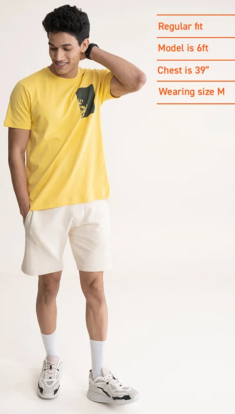 Statement Printed Graphic Tees Solar Yellow