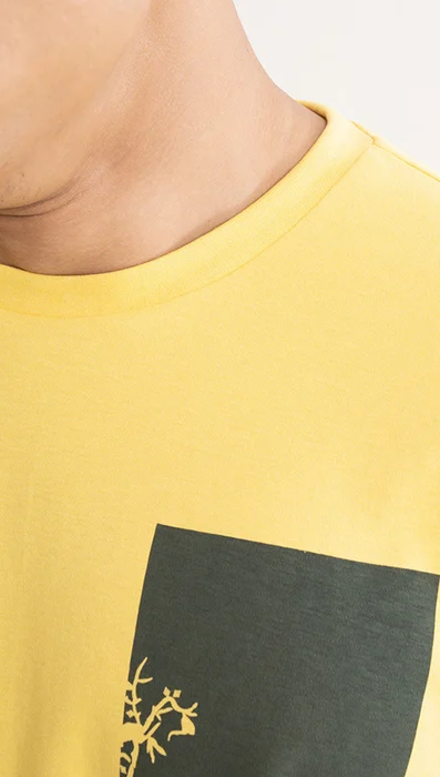 Statement Printed Graphic Tees Solar Yellow
