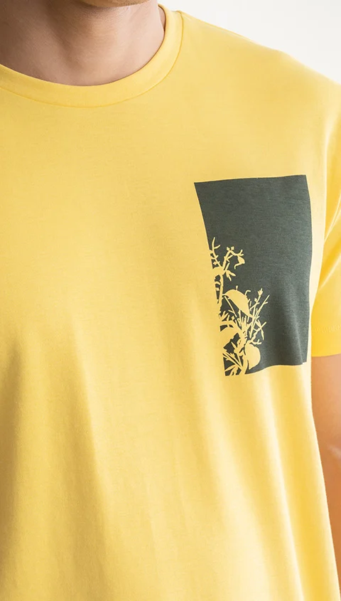Statement Printed Graphic Tees Solar Yellow