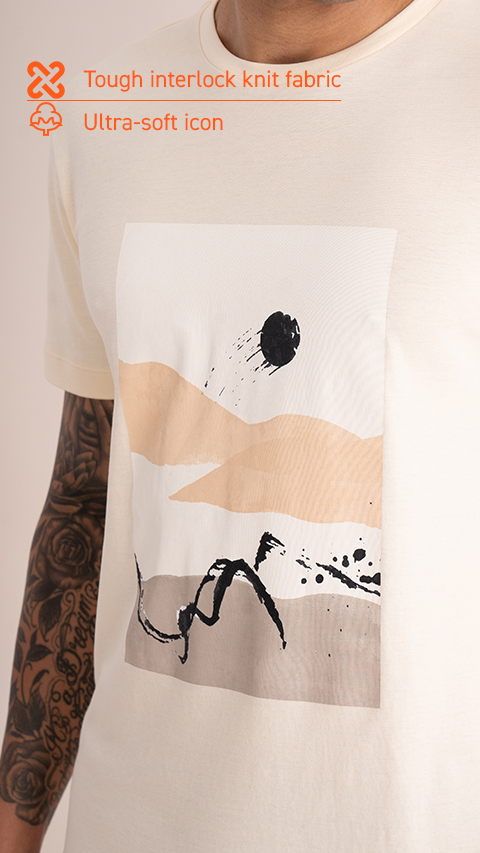 Mens Graphic T-shirt | Printed Tee Vanilla Cream - DaMENSCH