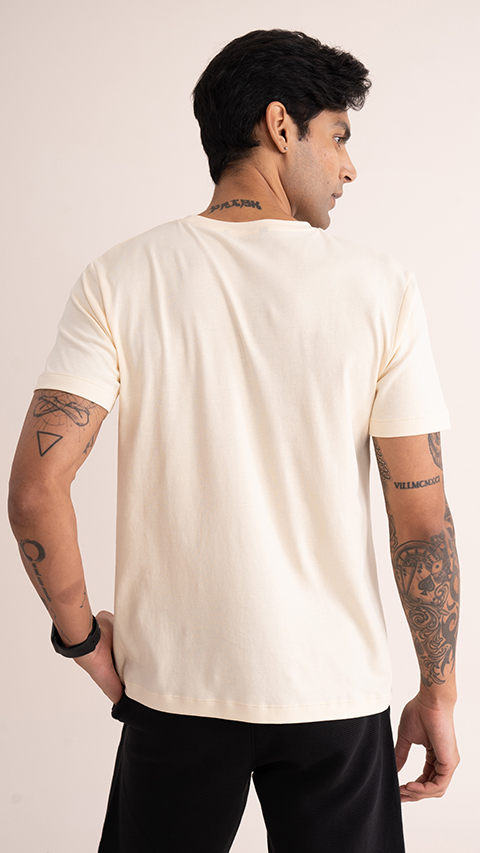 Mens Graphic T-shirt | Printed Tee Vanilla Cream - DaMENSCH