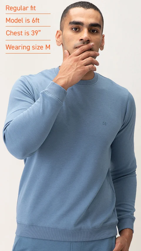 Better Basics Regular Fit Sweatshirt Mistral Blue
