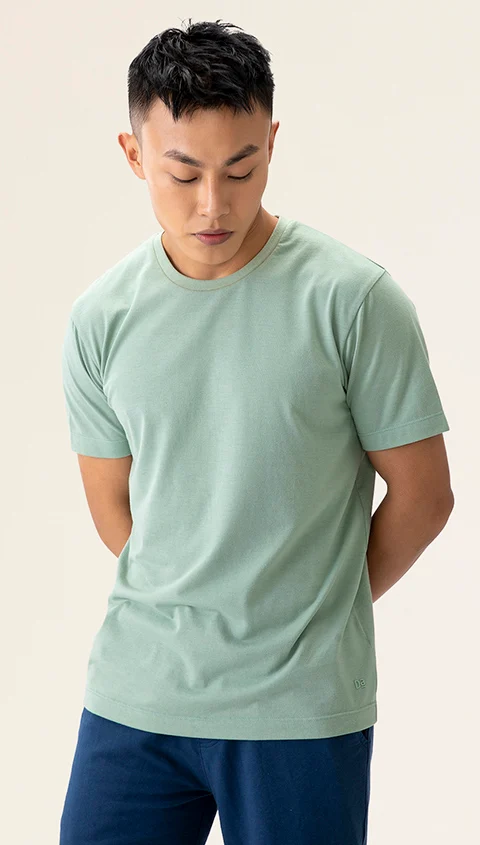 Better Basics Crew T Shirt Metal Green