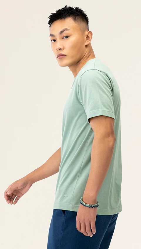 Better Basics Crew T Shirt Metal Green
