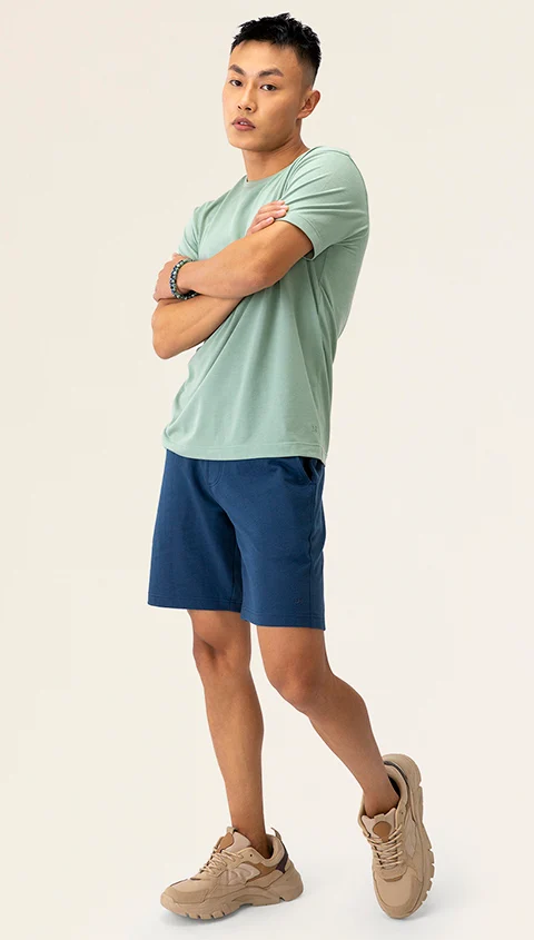 Better Basics Crew T Shirt Metal Green