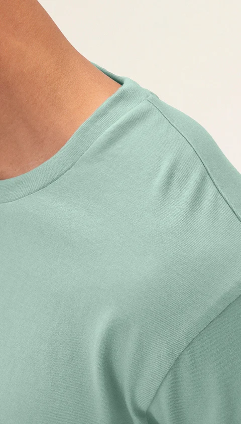 Better Basics Crew T Shirt Metal Green