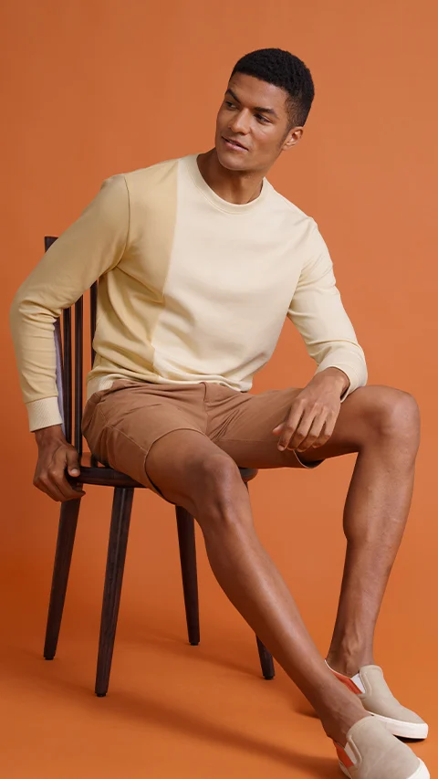 Constant 500 Day Sweatshirts Color Block- Butter Beige