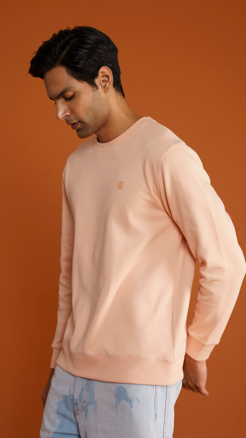 Men Constant Sweatshirt Online Profound Peach DaMENSCH