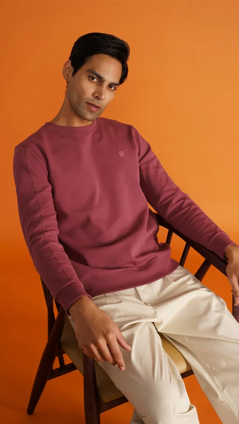 Constant Solid Sweatshirt Shadow Maroon