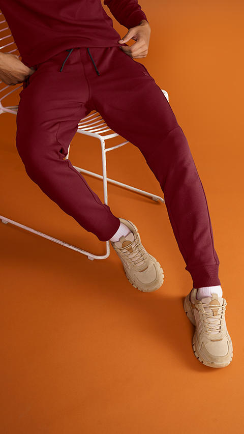 Maroon hot sale mens joggers