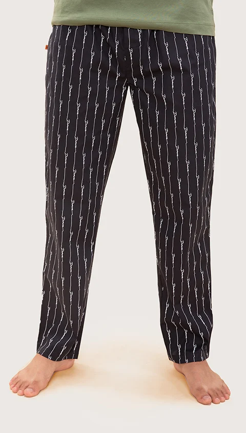 The Stretch Pyjama Pants Black Typo Print