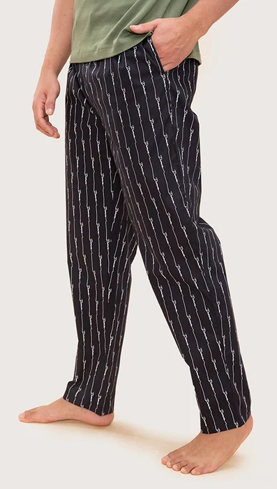The Stretch Pyjama Pants Black Typo Print