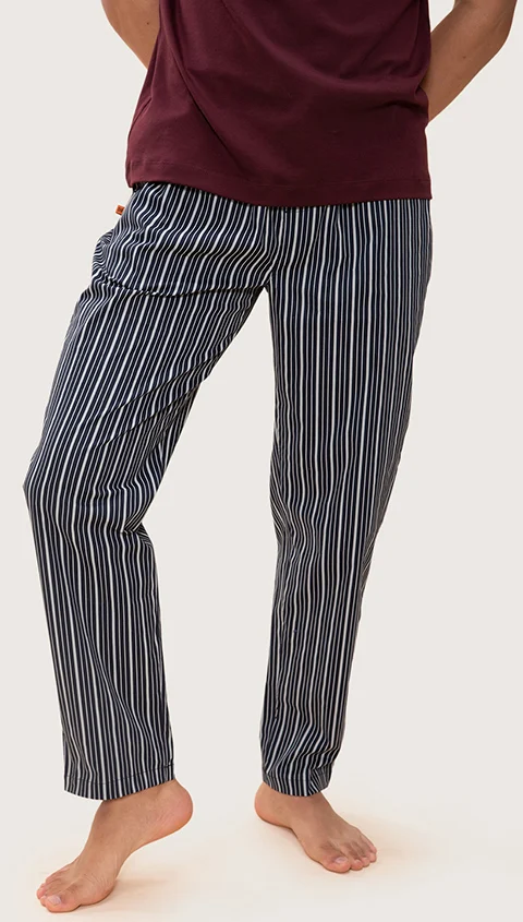 The Stretch Pyjama Pants Midnight Blue Stripes