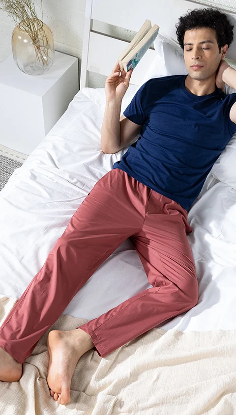 The Stretch Pyjama Pants Slumber Maroon