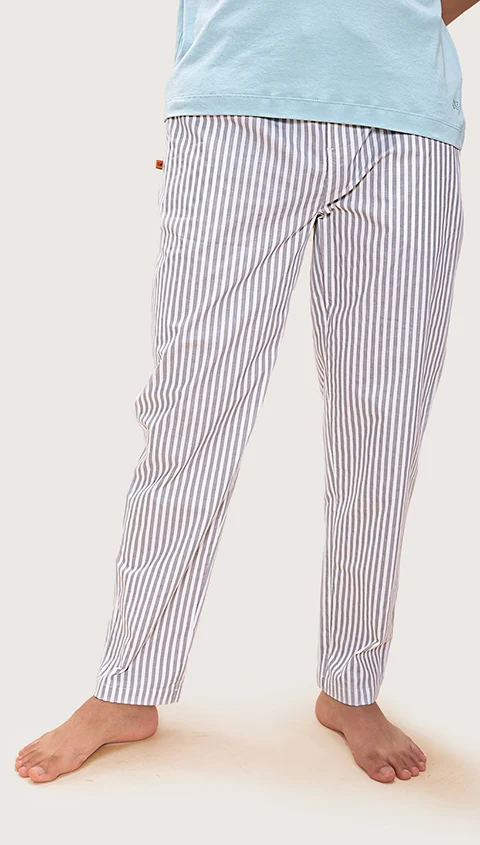 The Stretch Pyjama Pants Space Grey Stripes