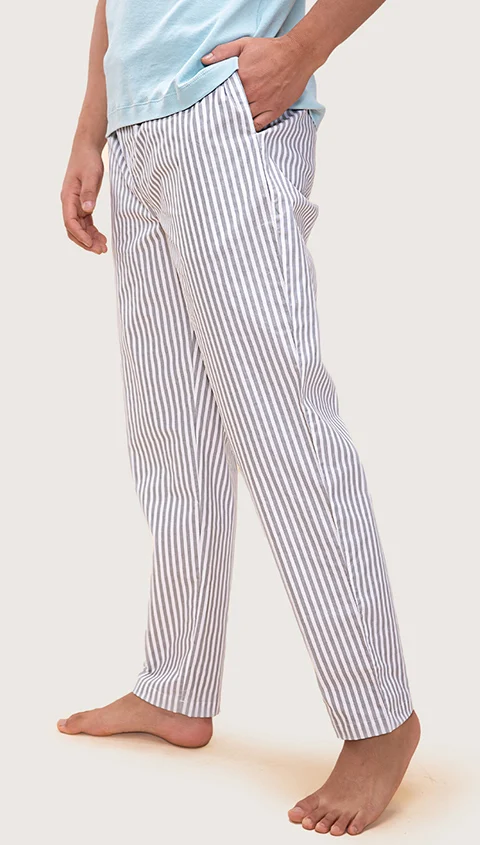 The Stretch Pyjama Pants Space Grey Stripes
