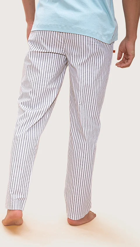 The Stretch Pyjama Pants Space Grey Stripes