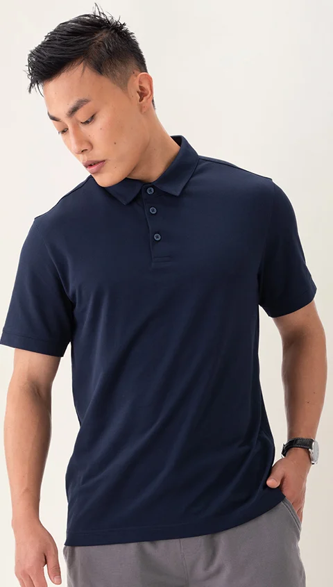 Statement All Degree 3 Button Polo True Navy