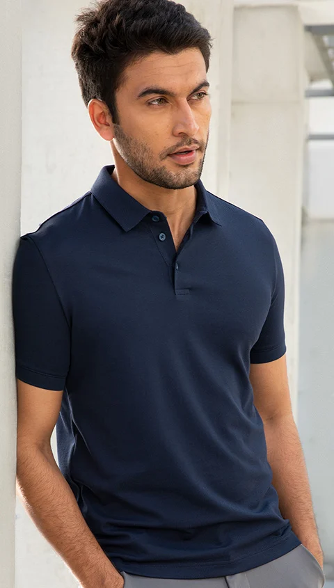 Statement All Degree 3 Button Polo True Navy