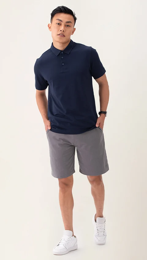 Statement All Degree 3 Button Polo True Navy