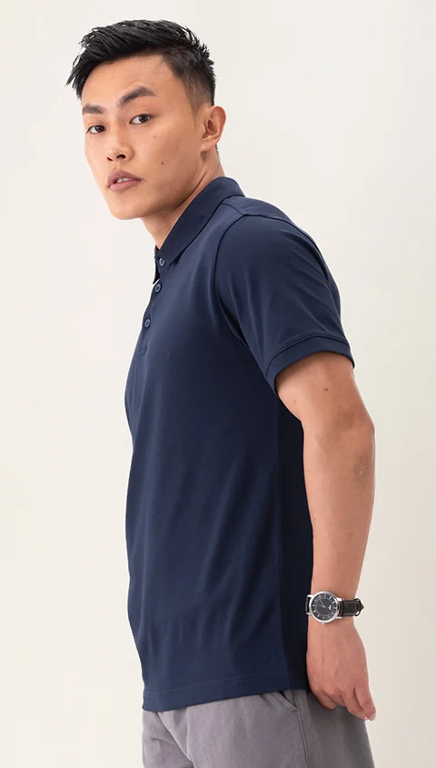 Statement All Degree 3 Button Polo True Navy