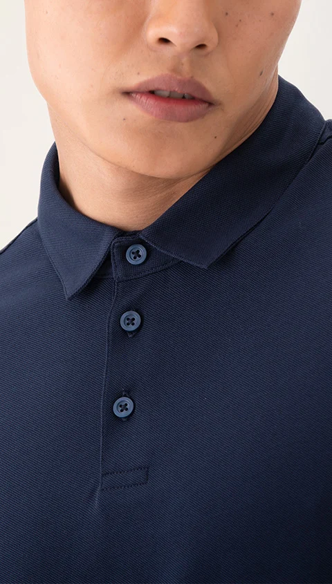 Statement All Degree 3 Button Polo True Navy
