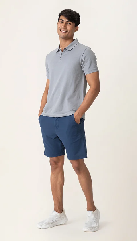 Statement All Degree Polo Zipper- Cloud Grey