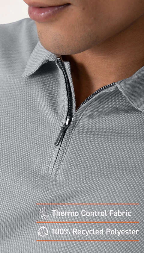 Statement All Degree Polo Zipper- Cloud Grey