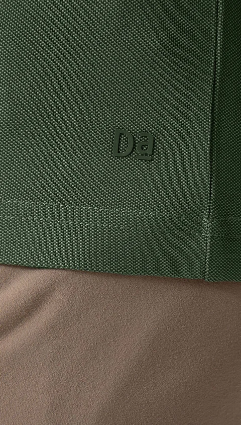 Constant All-Degree Pique Polo Zipper- Forest Green