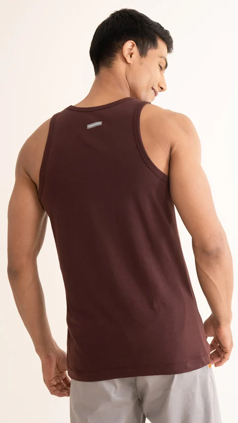 Value Deal Neo-Cotton Antibacterial Vest Cocoa Brown, Garden Green