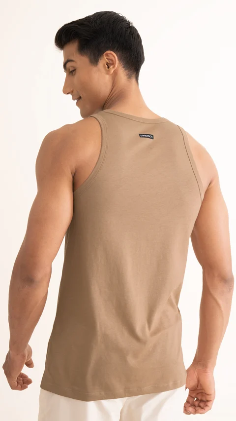 Value Deal Neo-Cotton Antibacterial Vest Tan Brown, Cotton white