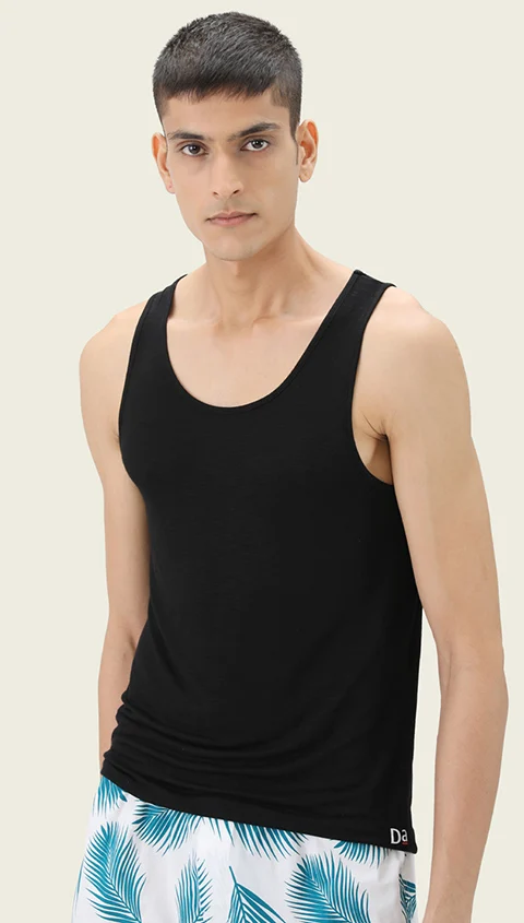 Neo-Skin Bamboo Vest Natural Black