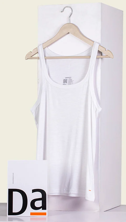 Neo-Skin Bamboo Vest Square Neck Bright White