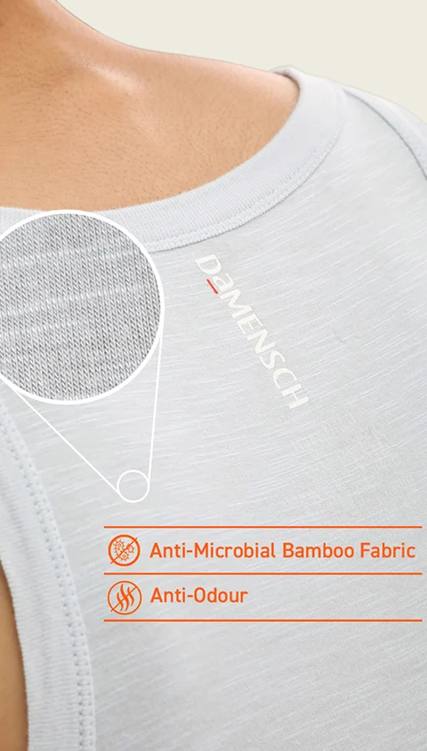Neo-Skin Bamboo Vest Square Neck Ice Blue