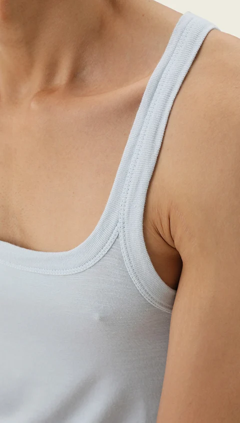 Neo-Skin Bamboo Vest Square Neck Ice Blue