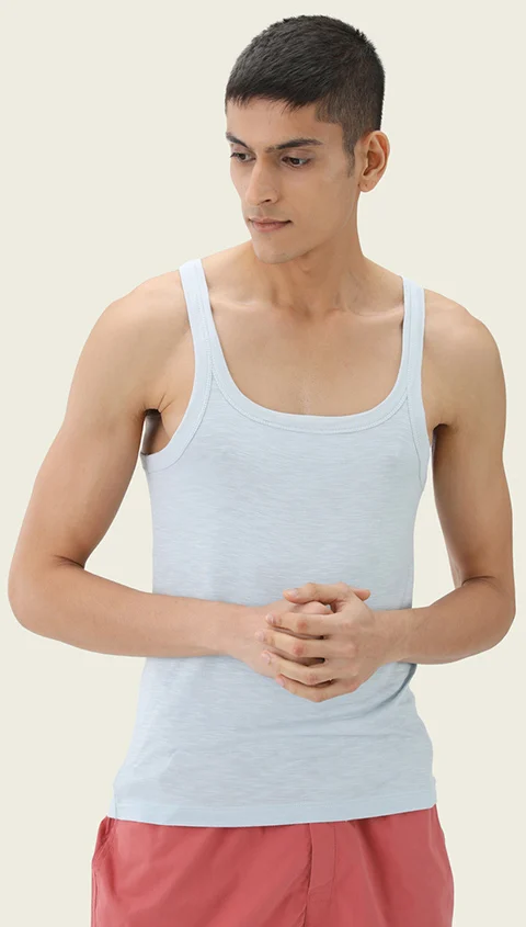 Value-Deal Neo-Skin Vests Sq Neck- Natural Black, Crisp Grey, Ice Blue