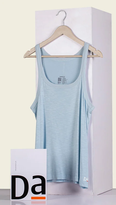 Neo-Skin Bamboo Vest Square Neck Ice Blue