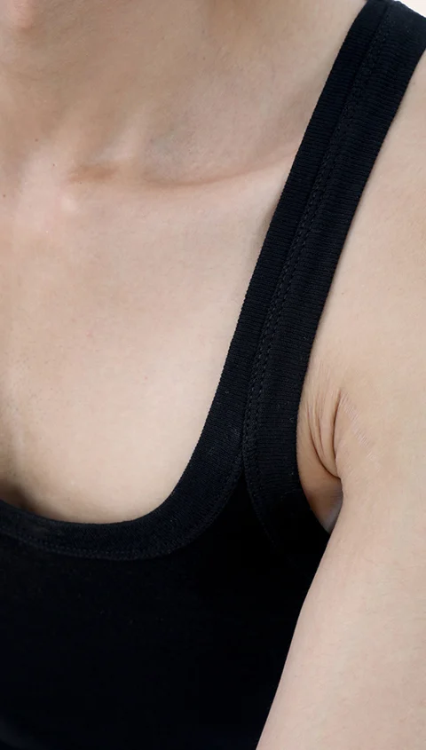 Neo-Skin Bamboo Vest Square Neck Natural Black