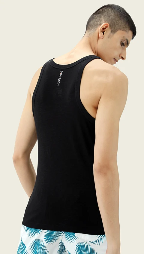 Neo-Skin Bamboo Vest Square Neck Natural Black