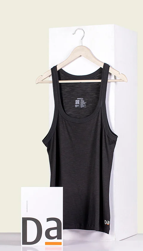 Neo-Skin Bamboo Vest Square Neck Natural Black